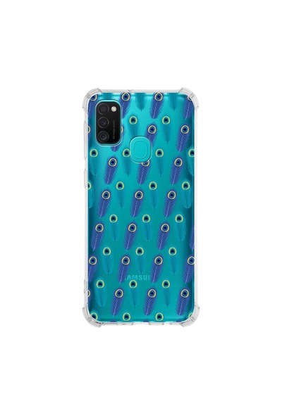 Prinrify Samsung Galaxy M30s Uyumlu Nazar Boncuğu 4 Baskılı Şeffaf Köşe Korumalı Antişok Kılıf