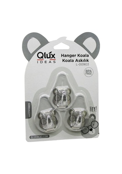 3pcs Koala Askı Şeffaf Askı Yapışkanlı Montaj -