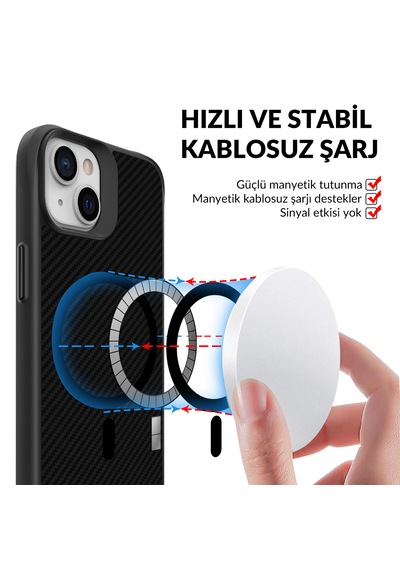 Bix iPhone Uyumlu 13 / 14 Carbon Fiber Force Magsafe Kılıf Anti-şok Teknolojili Kamera Ve Ekran Korumalı Karbon Fiber Bix iPhone Uyumlu 13 / 14 Carbon Fiber Force Magsafe Kılıf Anti-şok Teknolojili Kamera Ve Ekran Korumalı Karbon Fiber