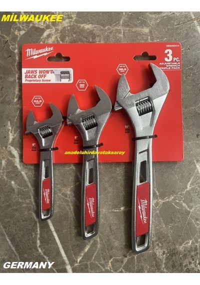 Milwaukee Pro 6-8-10 Ayarlı Kurbacık Anahtar Cobalt Çelik Kurbagacık Anahtar Seti