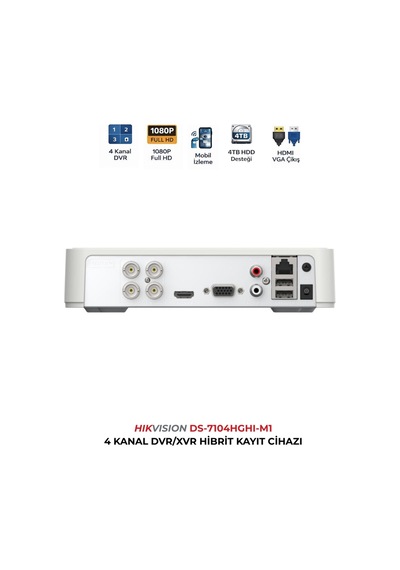 Ds-7104hghı-m1 4 Kanal Dvr Koaksiyel Ses Destekli