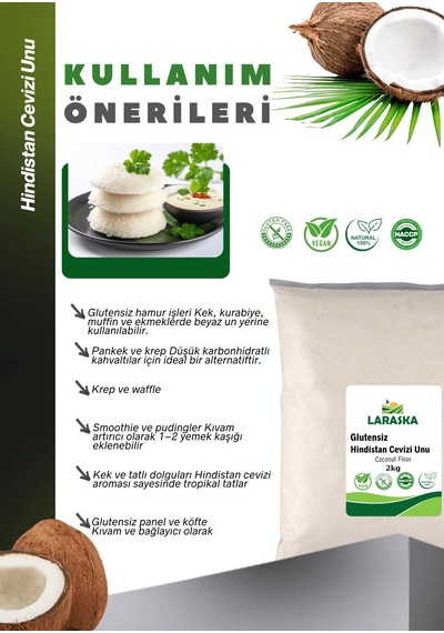 Glutensiz Hindistan Cevizi Unu 2kg - Coconut Flour Gluten Free