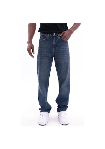 Freemen Erkek Baggy Bol Kesim Kot Pantolon Lacivert