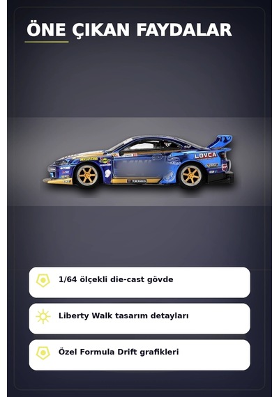 Lbwk Formula Drift 1/64 Nissan S15 Silvia Model Araba - Liberty Walk Replica Bx-313402