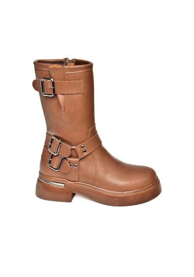 Fox Shoes T996333009 Taba Kalın Tabanlı Kadın Bot Taba-Suni Deri Taba