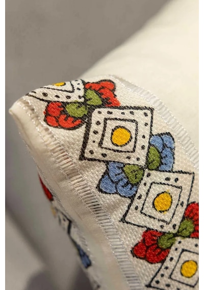 Etnik Desenli El Dokuması %100 Pamuk Keten Set