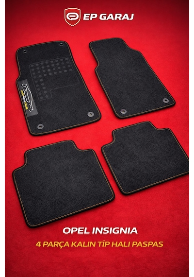 Opel Insignia 4 Parça Siyah Halı Paspas Seti Kalın Tip