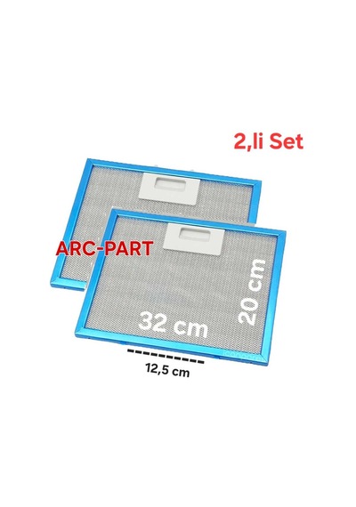 Arçelik Uyumlu P16 Yes 90 Lık Davlumbaz Alüminyum Filtre 32x20 Cm 2'li Set