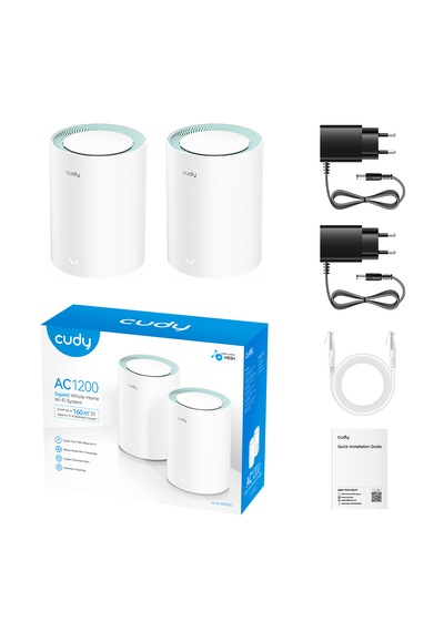 Cudy M1300 5/2.4ghz 867/300mbps,pptp/l2tp/openvpn/wireguard/ıpsecvpn,4dahili Anten,wi-fi Mesh Router 2 Adet