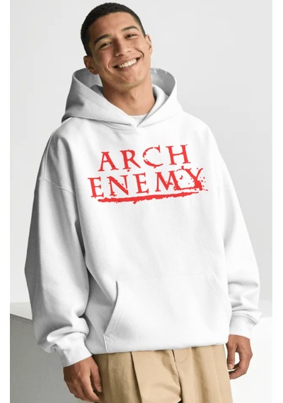 Sevbano Arch Enemy Rock Metal Müzik Grubu Sırt Baskılı Unisex Oversize Pr beyaz
