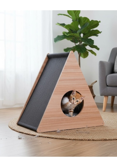 Reyo Pet Üçgen Kedi Tırmalama Evi