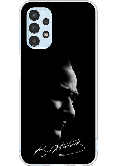 Samsung Galaxy A13 Uyumlu Şeffaf Kılıf Atatürk 1 Tasarımlı