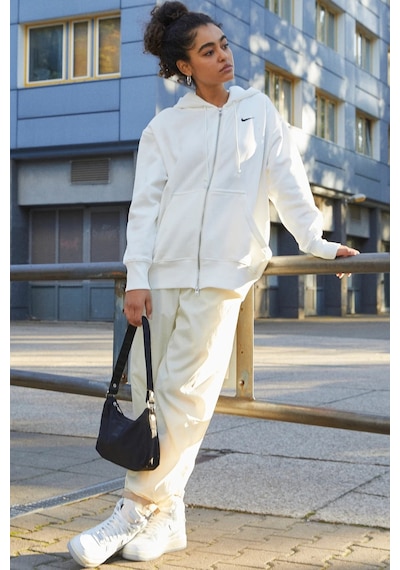 Nike Sportswear Phoenix Fleece Oversized Hoodie Full Zip Bol Kesim Kapüşonlu Kadın Sweatshirt Krem Krem