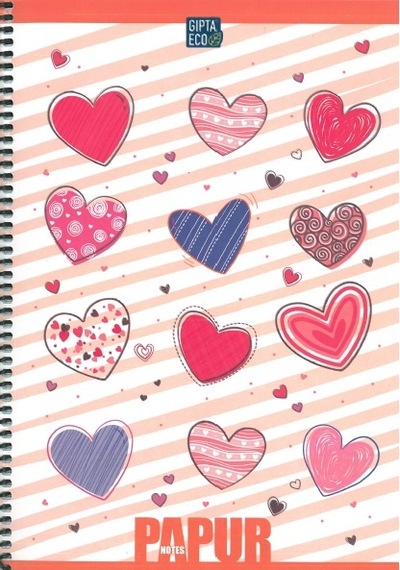 Gıpta Papur Notes Spiralli Karton Kapak Defter A4 72 Yp Kareli N11.1663