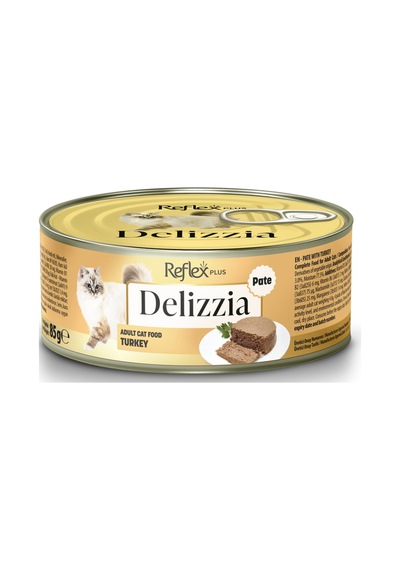 Plus Delizzia / Kıyılmış Hindi Etli Yetişkin Kedi Maması 85g X 12 Adet