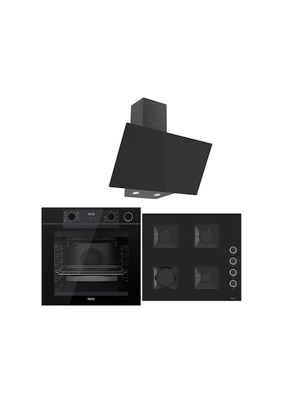 Steam Plus Serisi QEP64CS - SS205 - D077 3lü Cam Ankastre Set