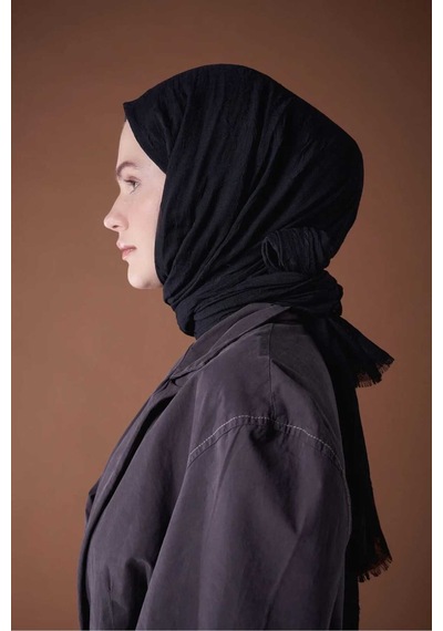 Bambu Şal Tesettür, Pamuklu, Hafif, Rahat, Şık, Yüksek Kalite, Hijab, Shawl, Original, Lux Siyah