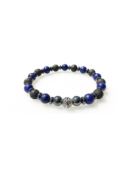 Lapis Lazuli - Lav Taşi - Hematit - Erkek Doğaltaş Bileklik Çok Renkli