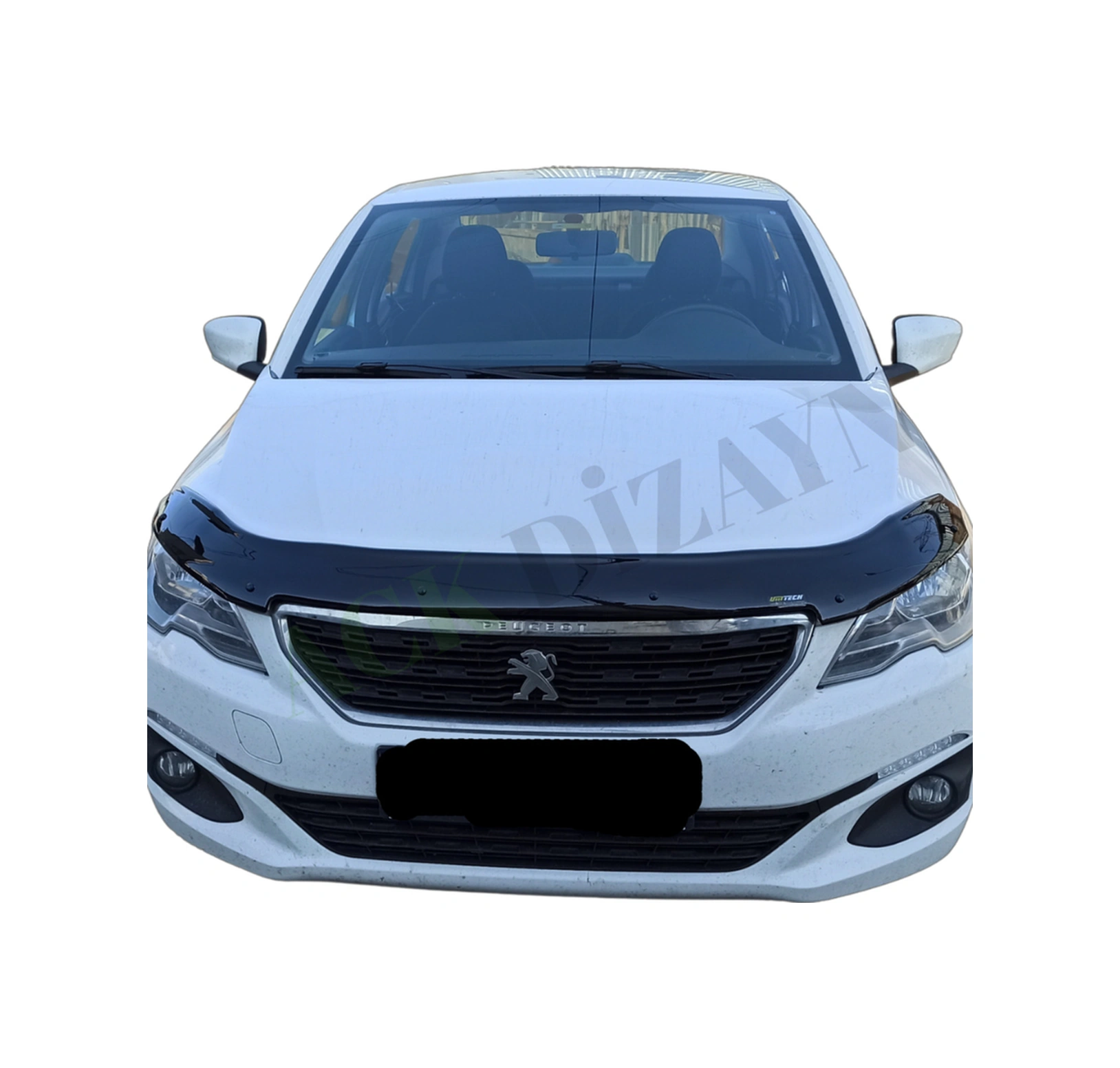 Peugeot 301 2012+ Araca Özel Kaput Rüzgarlığı A+ Pianoblack 4mm