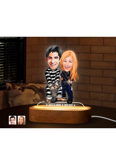 Bk Gift Kişiye Özel Sevgili Karikatürlü Dekoratif 3d Biblo Led Işıklı Gece Lambası-7, Düğün Hediyesi, Yıl Dönümü Hediyesi Kobitmeyen138282 Bk Gift