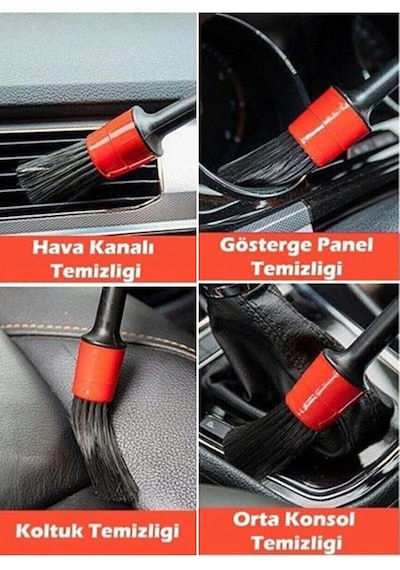 Detail Dash Brush Araç Dip Köşe Temizlik 5'li Fırça Seti İç Ve Dış Temizleme Fırçaları