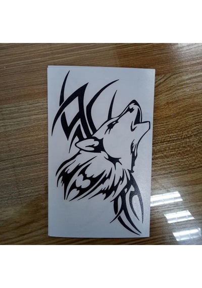 Uluyan Kurt Araç, Araba, Oto, Motorsiklet, Kask, Laptop, Cam Sticker 20x12 Cm