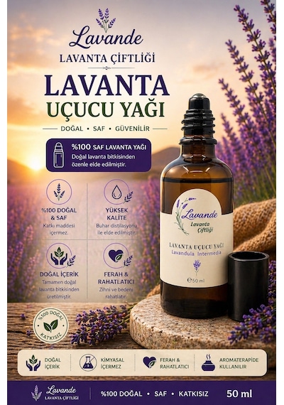 Lavande Lavanta Çiftliği Lavanta Yağı L.intermedia Rollon 50 ML