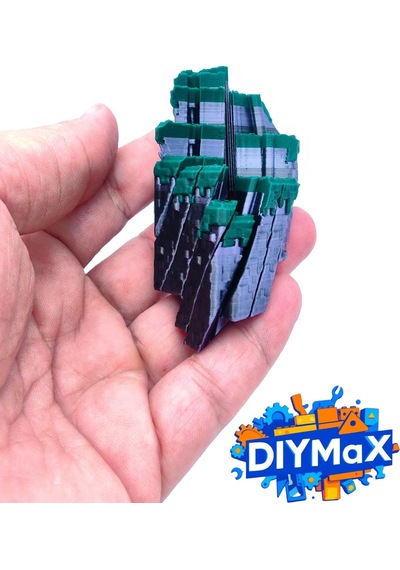 Voksel Fidget Çim Küp 3.5cm Pixel Art Kaydırmalı Stres Oyuncağı El Oyuncağı - Gri