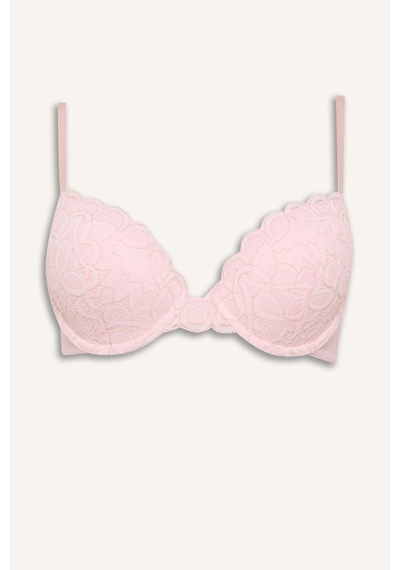 Defacto Dantel Kaplı Pedli Balenli Bra H3228ax26sppn648 Pembe-pn648