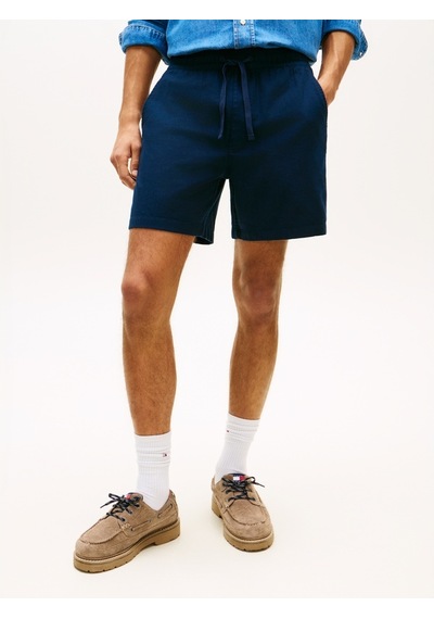 Tommy Hilfiger Tjm Lınen Blend Pull-on Short Erkek Mavi Şort - Dm0dm22825