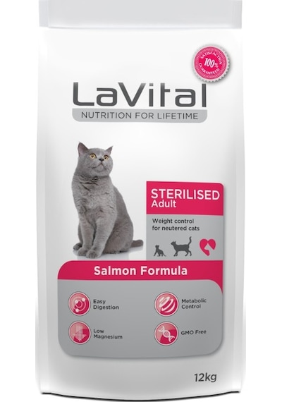 Lavital Sterilised Adult Somonlu Kısırlaştırılmış Yetişkin Kedi Maması 12 Kg