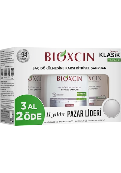 Bioxcin Klasik Yağlı Saçlar İçin Şampuan 3 x 300 ML