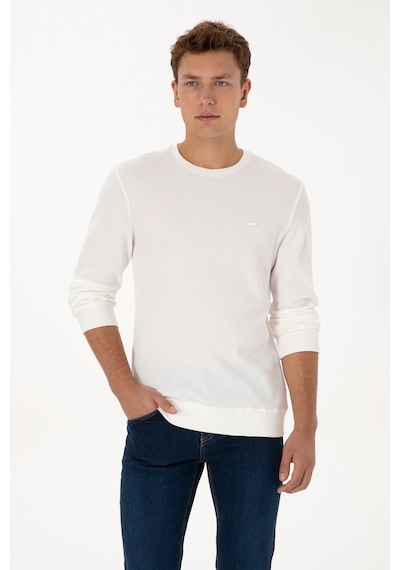 U.S. Polo Assn. Erkek Regular Fit Bisiklet Yaka Beyaz Sweatshirt 50316390-VR184