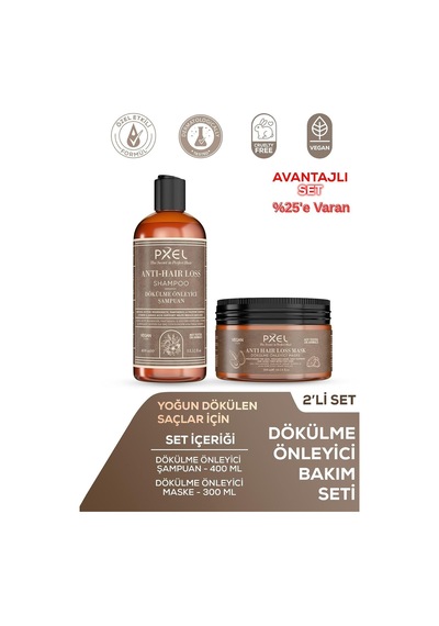 Tr Dökülme Karşıtı Saç Bakım Seti Şampuan Ve Maske Kafein, Biotin Ve Biberiye Özlü 400ml + 300ml Genel