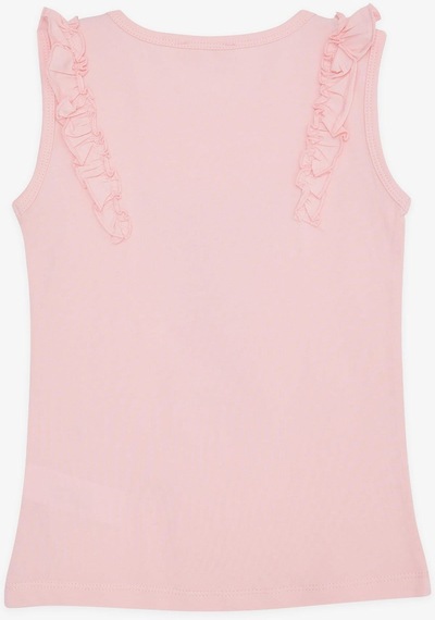 Breeze Kız Çocuk Tişört Omuzu Fırfırlı Dondurma Baskılı 4-8 Yaş, Pembe-Pembe