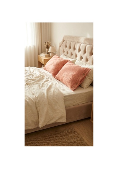 4 Katlı Müslin Naturel %100 Pamuklu 2 Adet Yastık Kılıfı 50x70cm Somon - 875312156 Somon
