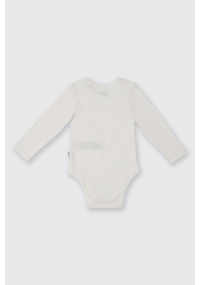 Panço Kız Bebek Uzun Kollu Ekru Body Krem 2421GN03002
