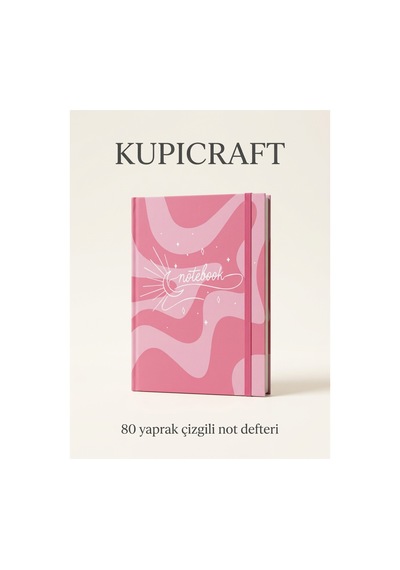 14x20 80 Sayfa Çizgili Sert Kapak Lastikli Not Defteri Ajanda - Planner - Günlük Pembe - 936713189 Pembe