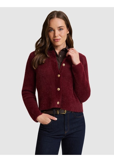 Pierre Cardin Bordo Crop Top Triko Hırka 50331252 Vr014