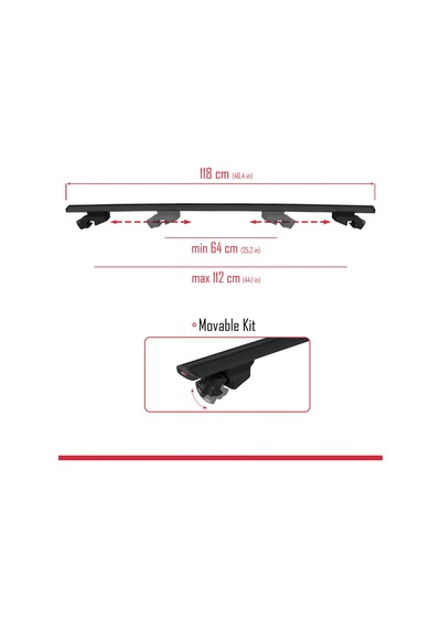 23 Arası İle Uyumlu Hook Model Ara Atkı Tavan Barı Siyah 2 Adet