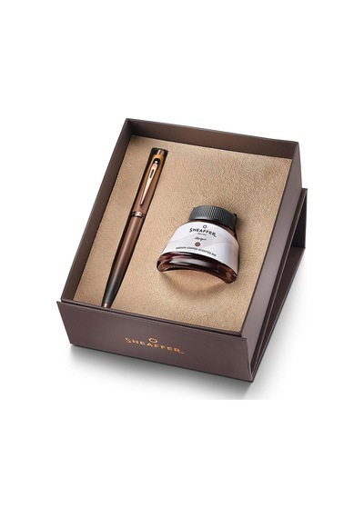 Sheaffer 100 Serisi Dolma Kalem + Mürekkep Set Kahverengi