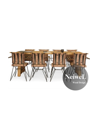Neiwel Bues Doğal Ahşap Toplantı Masası x 120 x 300 Açık Ceviz