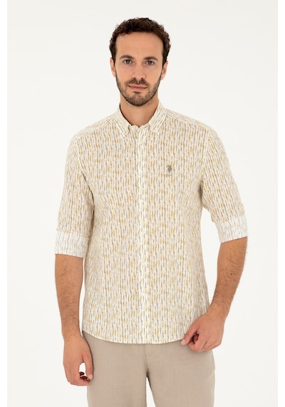 U.s. Polo Assn. Erkek Haki Gömlek Desenli 50282825-vr027 Haki
