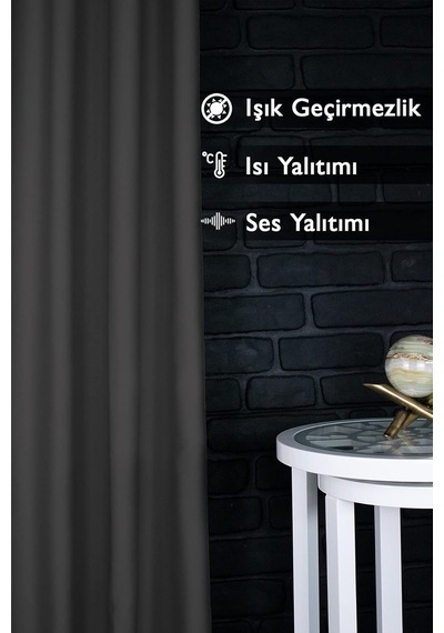Ayrex Özenev Blackout Işık Geçirmez Fon Perde Füme Pilesiz Ekstraforlu Karartma Güneşlik 100x250 Diğer