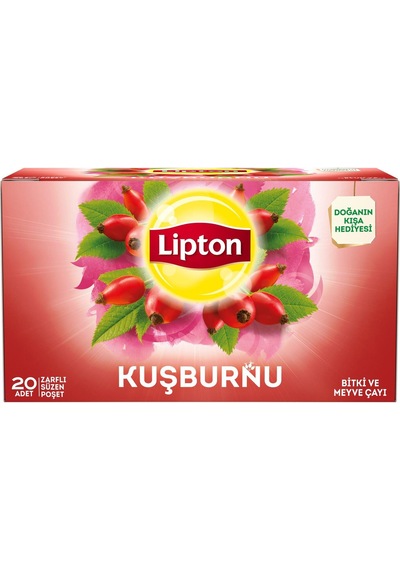 Lipton Kuşburnu Bardak Süzen Poşet Bitki Çayı 20'li Paket X 4 Adet