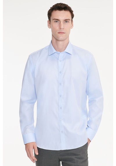 Ac&co Erkek Acık Mavı Non-ıron Ütü Gerektirmeyen %100 Pamuk Slim Fit Dar Kesim Klasik Yaka Gömlek