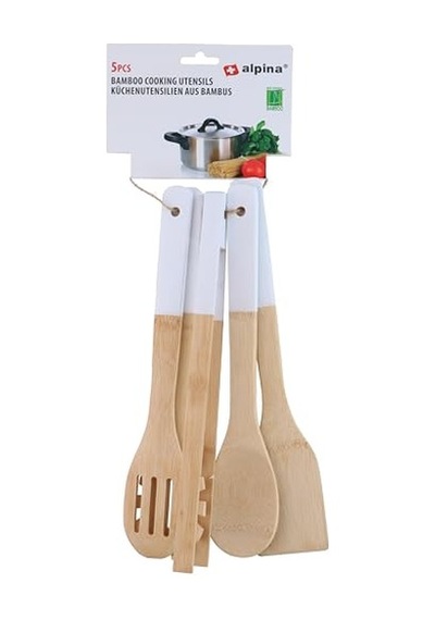 Alp108 Bambu Mutfak Gereçleri Seti 5 Parça 30 Cm Diğer