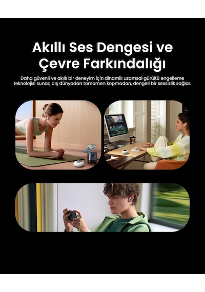 Ugreen Lightbuds Magic Aktif Gürültü Engelleyici Ekranlı Kablosuz Kulak İçi Kulaklık, 30 Saat Çalma Süresi, 6 Mikrofon, Anc, Beyaz, 65386