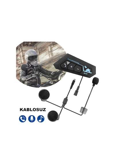 Bt22 Motosiklet Kask Kablosuz Intercom Su Geçirmez 5.0 Bluetooth