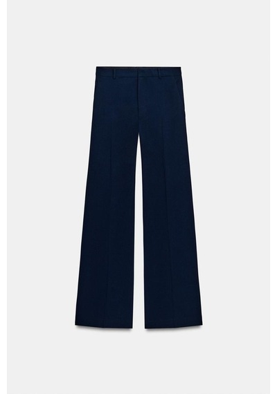 Açelyaokcu Premium Vento Orta Bel Wide Leg Dokuma Pantolon Lacivert